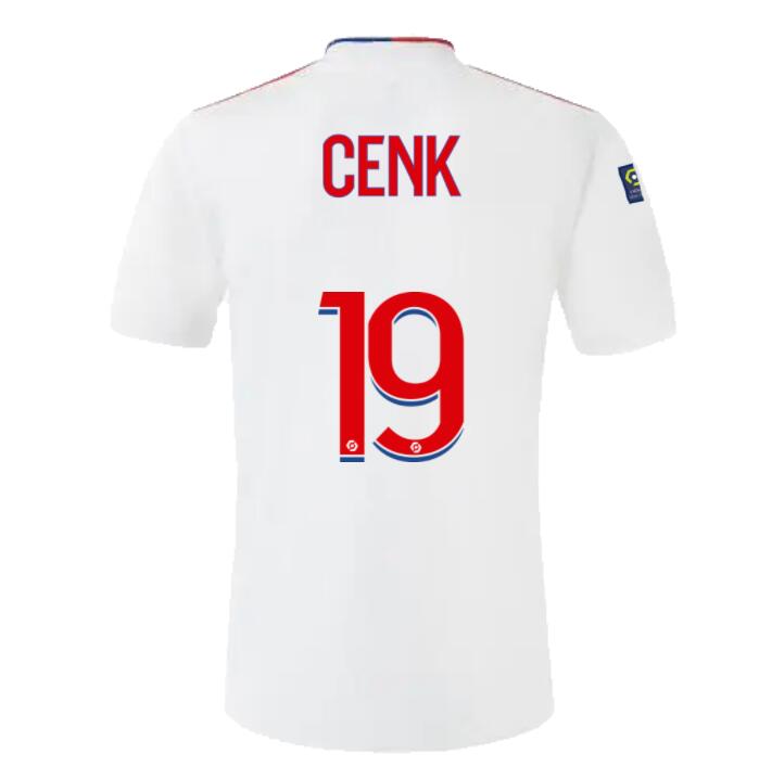 2021/22 Olympique Lyonnais Home Kit Soccer Jersey with CENK 19 printing